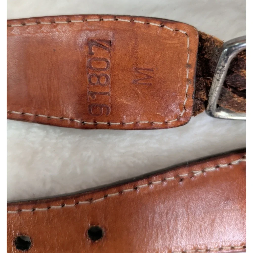 Brighton Brown Leather Silver Accents Weaved Belt 91807